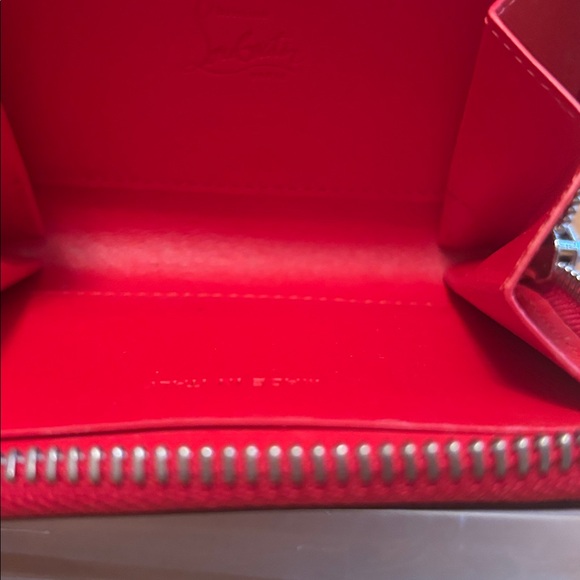 EUC Christian Louboutin Compact Patent Studded Zipper Wallet - Picture 3 of 5